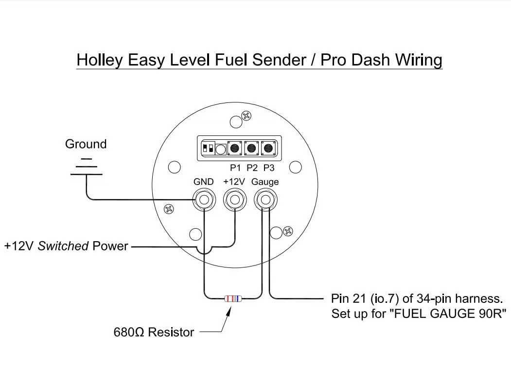 Holley Easy Level Fuel Level Sender 19-250 Diagram